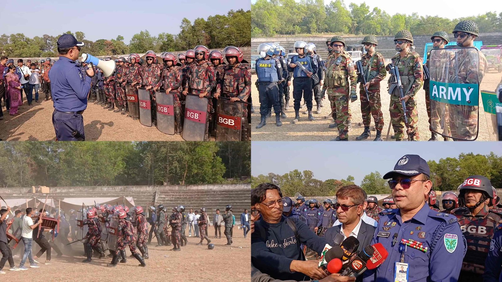 নির্বাচন সামনে রেখে মৌলভীবাজারে যৌথ বাহিনীর মহড়া