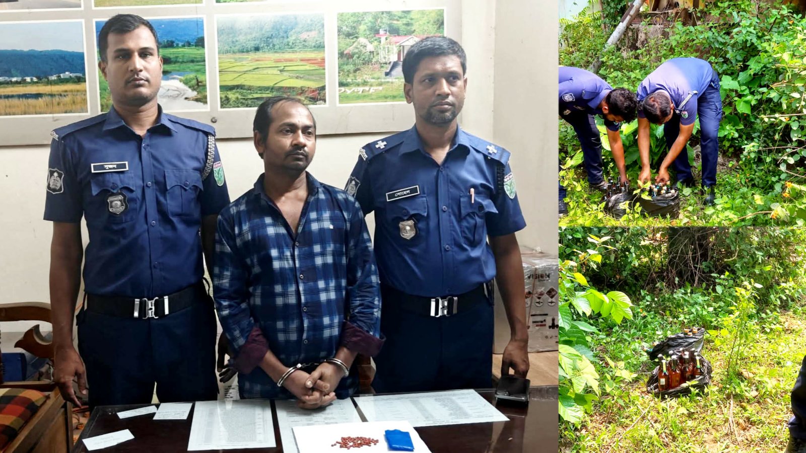 জৈন্তাপুরে পুলিশের একদিনে তিনটি পৃথক অভিযান: ইয়াবা, বিদেশি মদ ও ফেন্সিডিল উদ্ধার, আটক ১