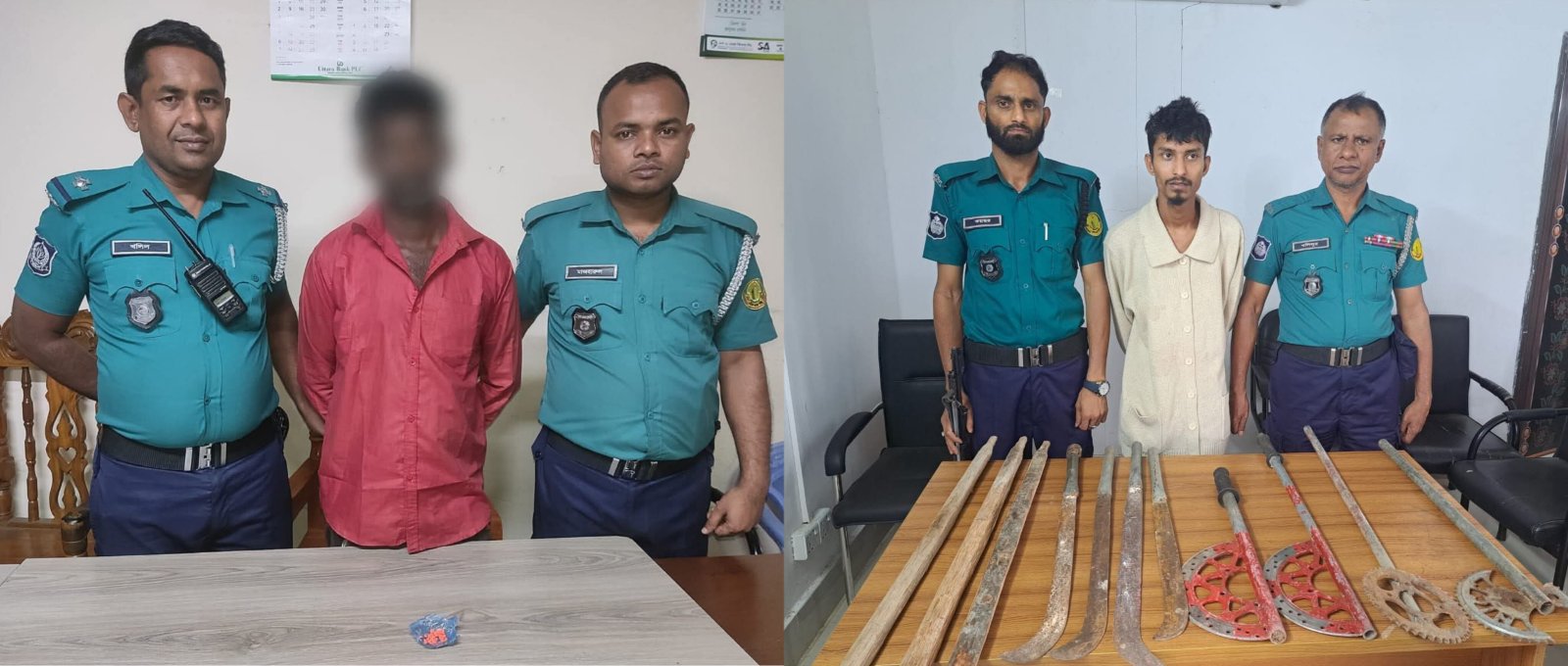 সিলেটে পৃথক অভিযানে ইয়াবা ও দেশীয় অস্ত্রসহ ২ জন গ্রেফতার