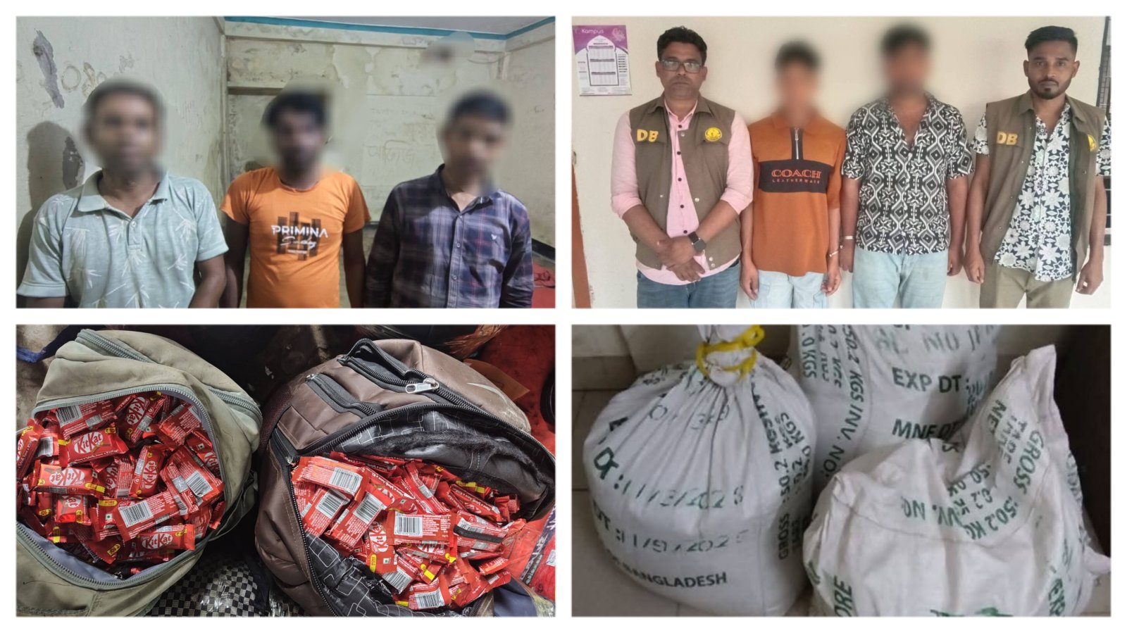 সিলেটে পৃথক অভিযানে ভারতীয় চকলেট ও পোস্তদানা জব্দ, আটক ৫