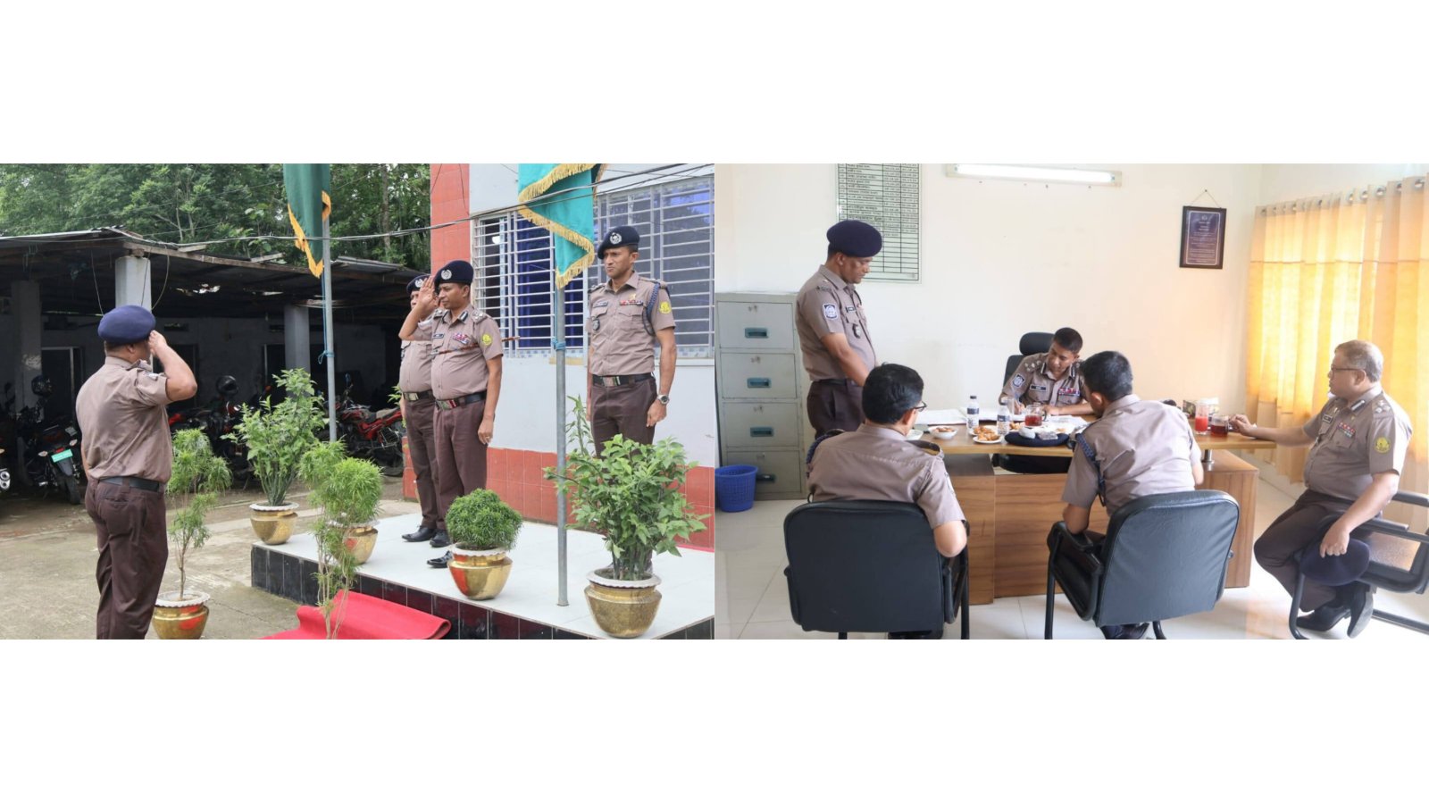 শাহপরান ও মোগলাবাজার থানার কার্যালয় পরিদর্শনে এসএমপি কমিশনার