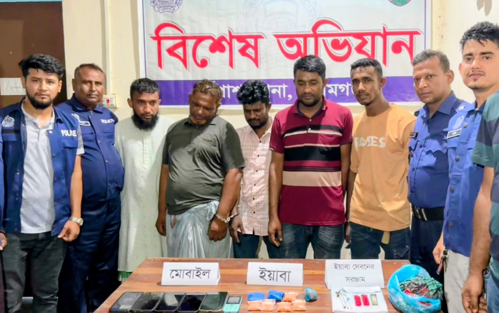ধর্মপাশায় পুলিশের জালে ৫ মাদক কারবারি, উদ্ধার ১ হাজার ৬৭৫ ইয়াবা