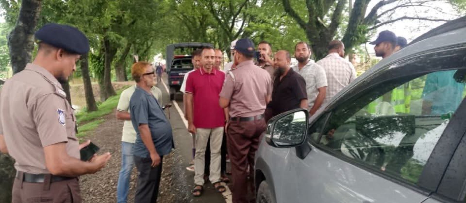 জয়কলস হাইওয়ে থানার ভূমি পরিদর্শনে এসপি রেজাউল করিম