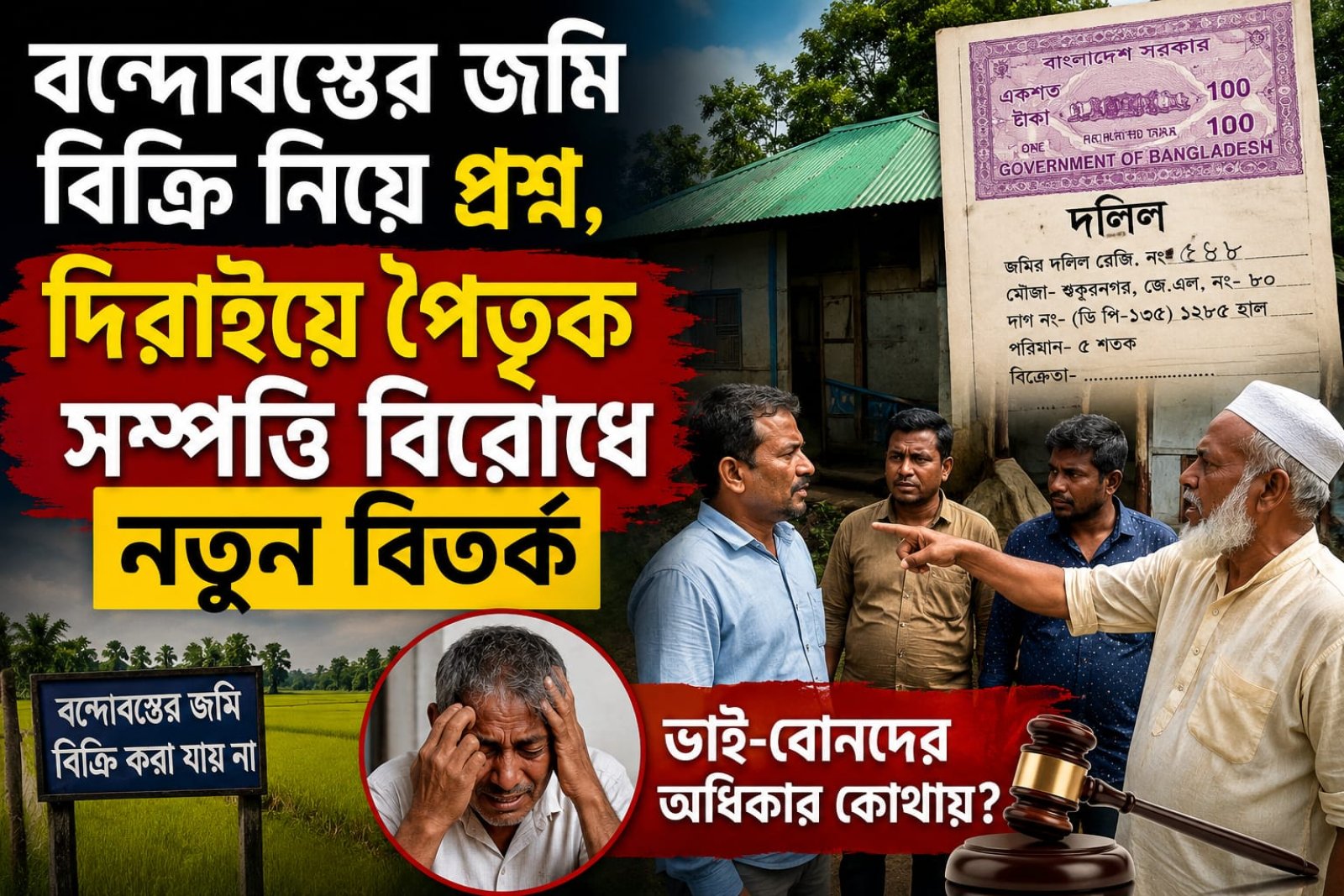 বন্দোবস্তের জমি বিক্রি নিয়ে প্রশ্ন, দিরাইয়ে পৈতৃক সম্পত্তি বিরোধে নতুন বিতর্ক