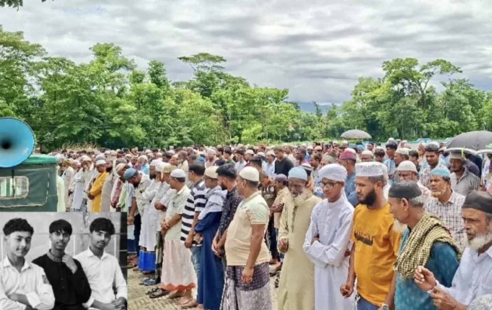 বন্ধুত্বের শেষ ঠিকানা পাশাপাশি তিন কবর, কাঁদছে গোয়াইনঘাট
