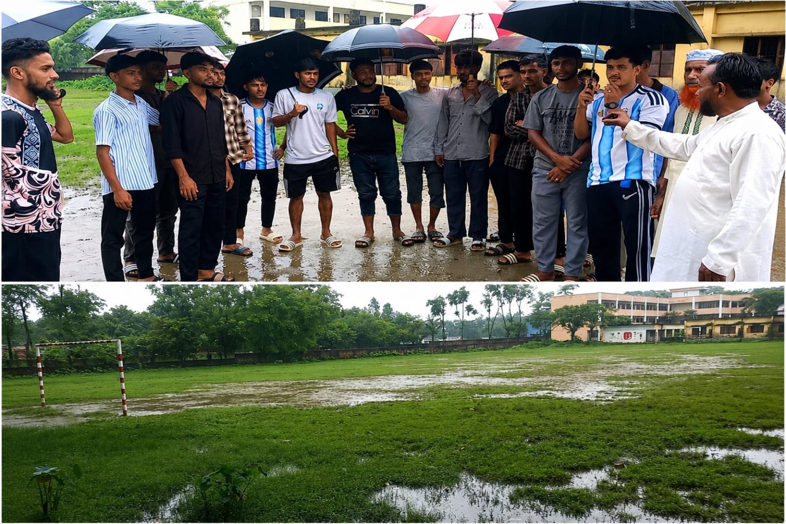 ওসমানীনগরে যুক্তরাজ্য প্রবাসীদের অর্থায়নে বুরুঙ্গা স্কুল মাঠে মাটি ভরাট মিনি স্টেডিয়াম নির্মাণের দাবি খেলোয়াড়দের