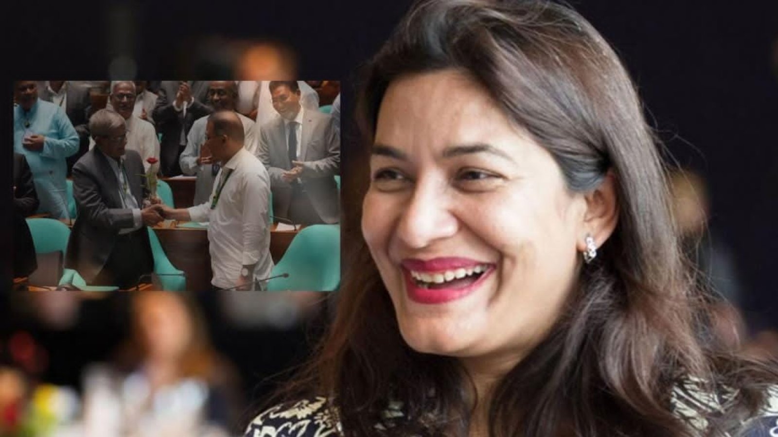রাষ্ট্রপতি বাবার হাতে ফুল, মেয়ের মুখে ‘ধন্যবাদ, কৃতজ্ঞতা’
