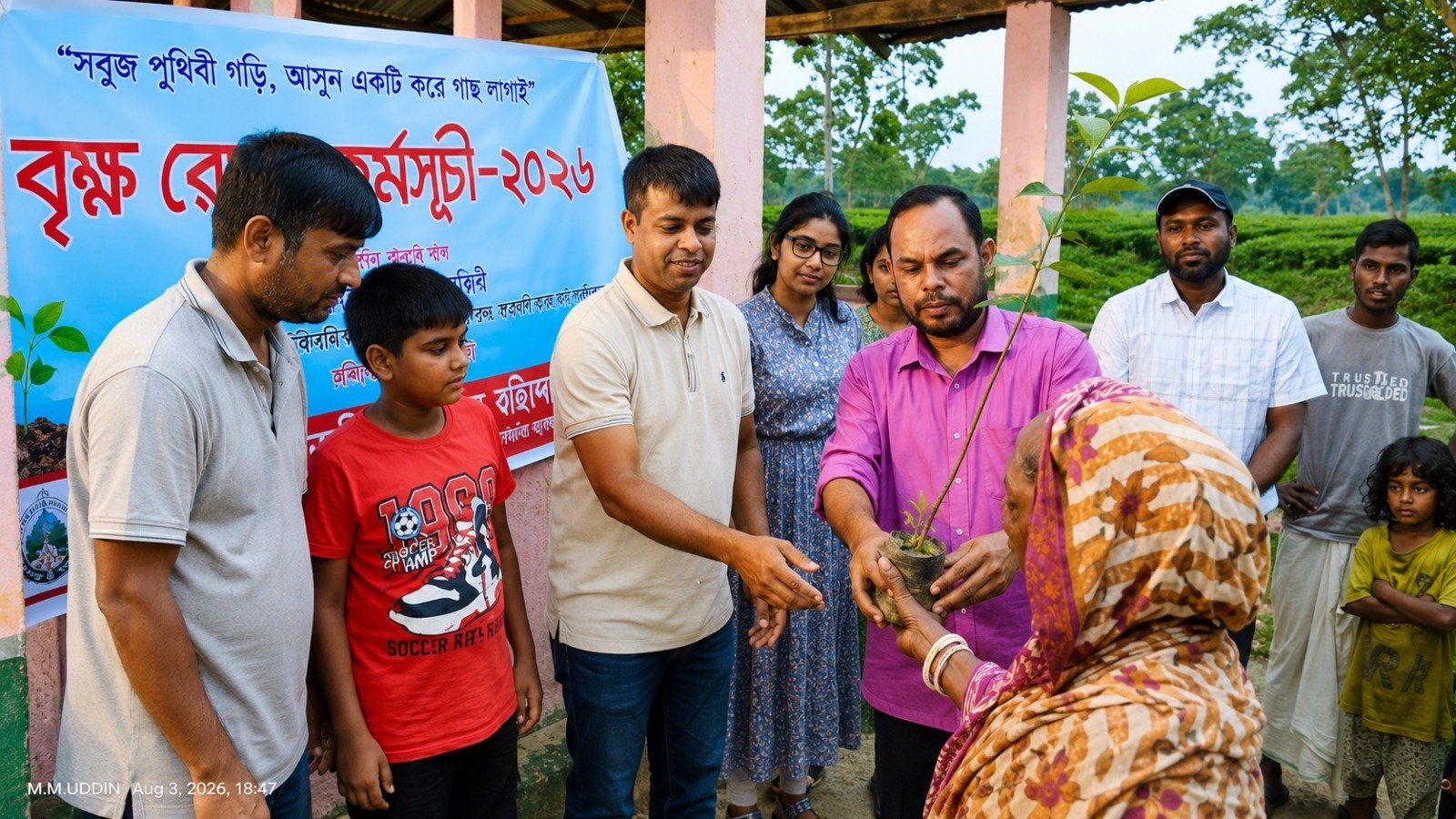 ভুরভুরিয়া চা-বাগানে সবুজের স্বপ্ন, রোপণ হলো কয়েক শতাধিক ফলজ-বনজ গাছ