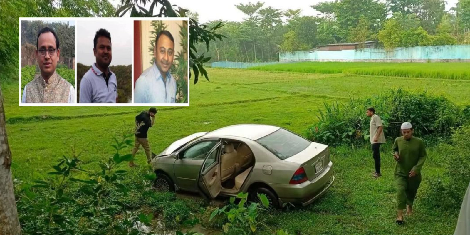 কুলাউড়ায় সড়ক দুর্ঘটনায় তিন সাংবাদিক আহত, অল্পের জন্য প্রাণে রক্ষা
