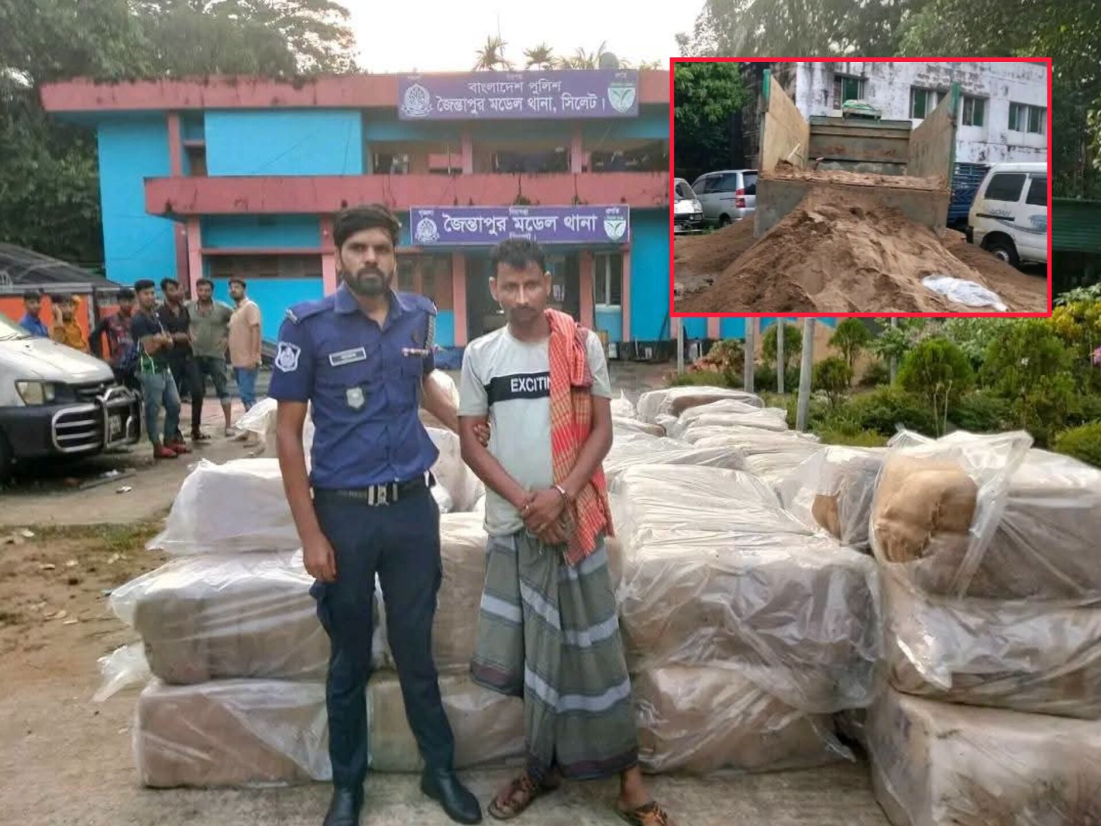 জৈন্তাপুরে ১ কোটি ৩০ লাখ টাকার ভারতীয় শাড়ি জব্দ, ট্রাকসহ আটক ১