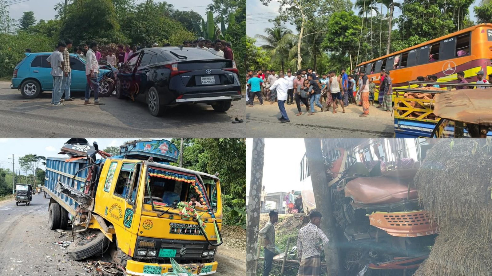 বাস-ট্রাকের সংঘর্ষের পর প্রাইভেট কার দুর্ঘটনা, জৈন্তাপুরে নিহত ৩
