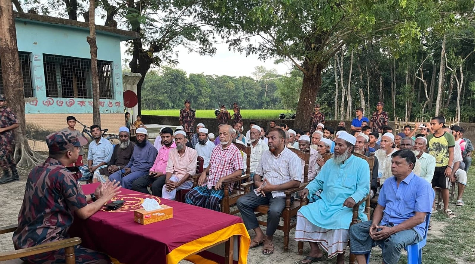সিলেট সীমান্তে অপরাধ শূন্যে নামাতে ১৯ বিজিবির জনসচেতনতামূলক সভা