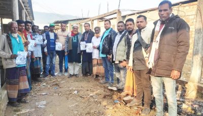 পশ্চিম জাফলংয়ে আরিফুল হক চৌধুরী সমর্থনে লিফলেট বিতরণ ও গণসংযোগ