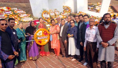 ভাষা শহীদদের প্রতি জাগরণি বিজ্ঞান ও সাংস্কৃতিক সংঘ সিলেটের শ্রদ্ধাঞ্জলি অর্পণ