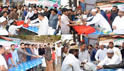 পবিত্র রমজান মাস উপলক্ষে মদিনা মাকের্ট এলাকায় কুরআন শরীফ ,তাসবীহ,খাদ্যসামগ্রী ও ইফতার বিতরণ