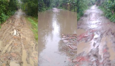 বর্ষায় জলাবদ্ধতা, শুকনোতে গর্ত—জকিগঞ্জে এক কিলোমিটার সড়কের দুর্ভোগে ৫ গ্রাম
