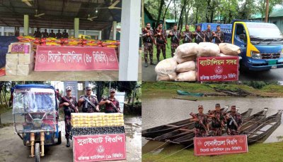 সিলেট সীমান্তে বিজিবির অভিযানে দেড় কোটি টাকার চোরাচালানী মালামাল জব্দ