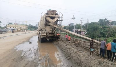 ফোরলেন মহাসড়কে রূপ বদলাচ্ছে শান্তিগঞ্জ: উন্নয়ন কাজে গতি, স্বস্তিতে স্থানীয়রা