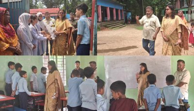 জৈন্তাপুর বিয়াম ডা: কুদরত উল্লাহ স্কুল পরিদর্শন করলেন নবাগত ইউএনও সুনন্দা রায়