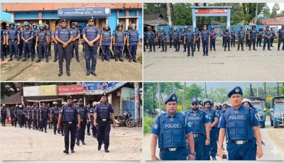জৈন্তাপুরে পুলিশের ফোর্স মোবিলাইজেশন ড্রিল ও বিশেষ চেকপোস্ট কার্যক্রম পরিচালনা