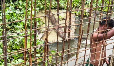 শাল্লার মডেল মসজিদ নির্মাণে অনিয়মের অভিযোগ, প্রকৌশলী ছাড়াই চলছে কাজ