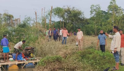 গোয়াইনঘাটে অবৈধ বালু উত্তোলনের বিরুদ্ধে সাঁড়াশি অভিযান, ধ্বংস ৮ বোমা মেশিন