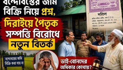 বন্দোবস্তের জমি বিক্রি নিয়ে প্রশ্ন, দিরাইয়ে পৈতৃক সম্পত্তি বিরোধে নতুন বিতর্ক