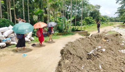সুরমার ভয়াল ভাঙনে বিলীন হচ্ছে জনপদ, অস্তিত্ব সংকটে ১২১ বছরের সুরানন্দপুর সরকারি প্রাথমিক বিদ্যালয়