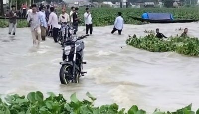 বর্ষা এলেই ডুবে যায় লাখাই-বামৈ সড়ক, দুর্ভোগে ১৫ গ্রামের মানুষ