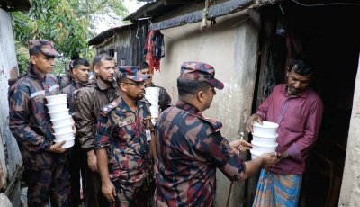হবিগঞ্জে কমছে বন্যার পানি, ড্রোনে ত্রাণ ও ফ্রি মেডিকেল ক্যাম্প নিয়ে দুর্গতদের পাশে ৫৫ বিজিবি