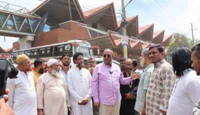 দক্ষিণ সুরমা বাস টার্মিনাল সড়ক দ্রুত সংস্কারের আহ্বান সিসিক প্রশাসকের