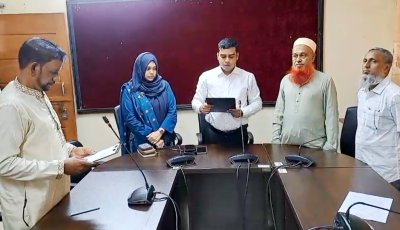 প্রায় ৫ বছর পর ন্যায়বিচার, বড়লেখার ইউপি সদস্য হিসেবে শপথ নিলেন রশিদ আহমদ সোনাম