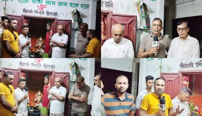 জৈন্তাপুরে চুরি হওয়া শিব মন্দির পরিদর্শনে জেলা হিন্দু বৌদ্ধ খ্রিষ্টান কল্যাণ ফ্রন্টের নেতৃবৃন্দ