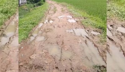 বালাগঞ্জে এক কিলোমিটার কাঁচা সড়কে চরম দুর্ভোগ, পাকাকরণের দাবি