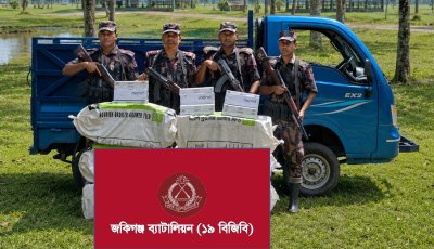 কানাইঘাট-জৈন্তাপুর সীমান্তে বিজিবির অভিযানে ৫৬ লাখ টাকার চোরাই পণ্য জব্দ