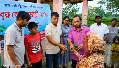 ভুরভুরিয়া চা-বাগানে সবুজের স্বপ্ন, রোপণ হলো কয়েক শতাধিক ফলজ-বনজ গাছ