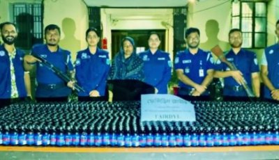 গোলার আড়ালে ২৪ লাখ টাকার ফেনসিডিল, পুলিশের অভিযানে গ্রেপ্তার নারী