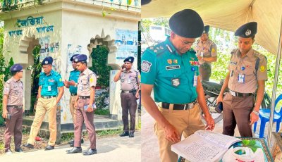 বটেশ্বর পুলিশ চেকপোস্ট পরিদর্শনে এসএমপি কমিশনার, সদস্যদের দিলেন সতর্ক থাকার নির্দেশ