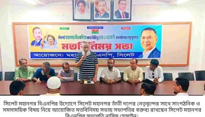 তাঁতীদলের সাথে সিলেট মহানগর বিএনপির মতবিনিময় ত্যাগী নেতাকর্মীদের মূল্যায়ন করে  নতুন নেতৃত্বকে সামনে নিয়ে আসতে হবে . নাসিম হোসাইন
