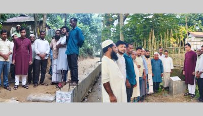 চিকনাগুলে গার্ড ওয়াল ও ইট সলিং সড়ক নির্মাণকাজের উদ্বোধন