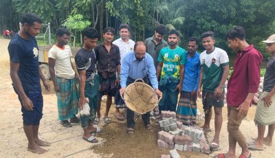 গাছবাড়ী-হরিপুর সড়কের সাময়িক সংস্কারে কানাইঘাট অ্যাসোসিয়েশন মেজরটিলার ১ লাখ টাকা