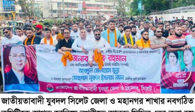 নবগঠিত সিলেট জেলা ও মহানগর যুবদলের আনন্দ মিছিল ও সমাবেশ