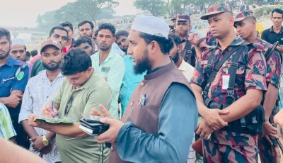 গোয়াইনঘাট-জৈন্তাপুরে অবৈধ বালু উত্তোলনের বিরুদ্ধে অভিযান জাফলংয়ে ২৫ হাজার ঘনফুট বালু জব্দ, জরিমানা ২ লাখ টাকা