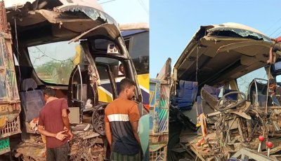 নবীগঞ্জে বাস-ট্রাকের সংঘর্ষে নারীসহ ৯ জন আহত