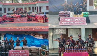 গরু-মহিষ থেকে মদ-বিয়ার, সিলেট সীমান্তে ২২ লাখ টাকার পণ্য জব্দ