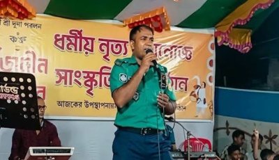 সিলেটে পূজামণ্ডপে পুলিশের পোশাকে গান, ক্লোজড এএসআই উদয়ন ফারুক