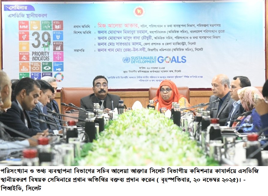 এসডিজি লক্ষ্যমাত্রা অর্জনে সমন্বিতভাবে কাজ করতে হবে: পরিসংখ্যান ও তথ্য ব্যবস্থাপনা সচিব