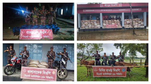 সিলেট-সুনামগঞ্জ সীমান্তে ফের অর্ধকোটি টাকার চোরাই মালামাল জব্দ