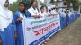 টাঙ্গাইলের ঘাটাইলে মহিলা কলেজে বহিরাগতদের প্রবেশের প্রতিবাদে শিক্ষার্থীদের মানববন্ধন
