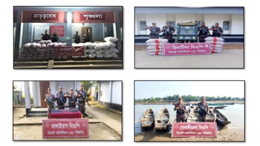সিলেটে বিজিবির অভিযানে ৭৩ লাখ টাকার ভারতীয় পন্য জব্দ